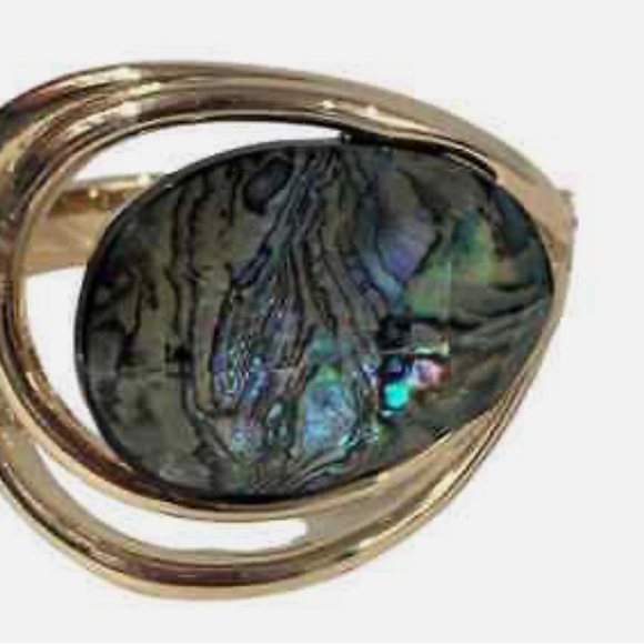 Robert Lee Morris Soho Midnight Hour Bracelet Abalone Stone Gold - Picture 4 of 5